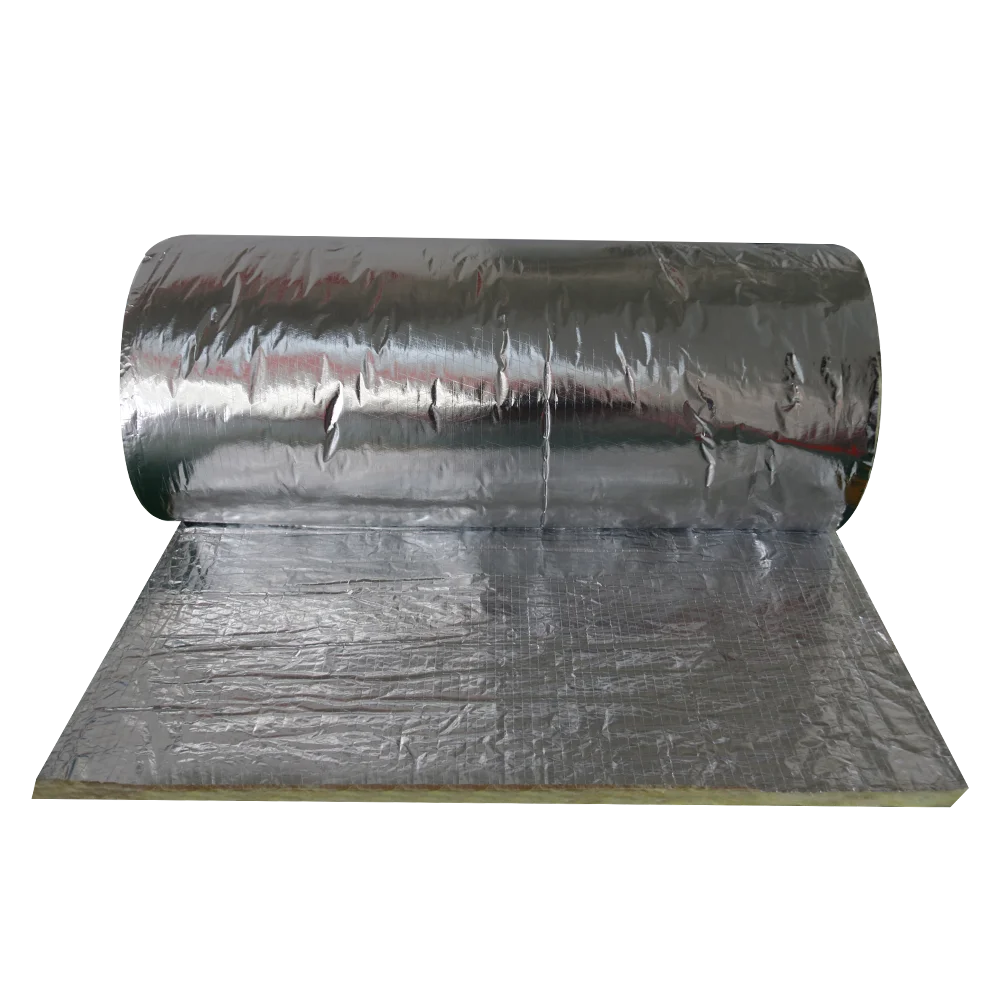 Maldives Market 12kg/m3 50mm Metal Building Roof and Wall Insulation With Aluminum Foil Facing Glass Wool Roll