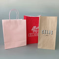 Customizable Kraft Brown Paper Bag with Handle Rope Recyclable Bio-Degradable for Food Shopping Flexo Printed Logo
