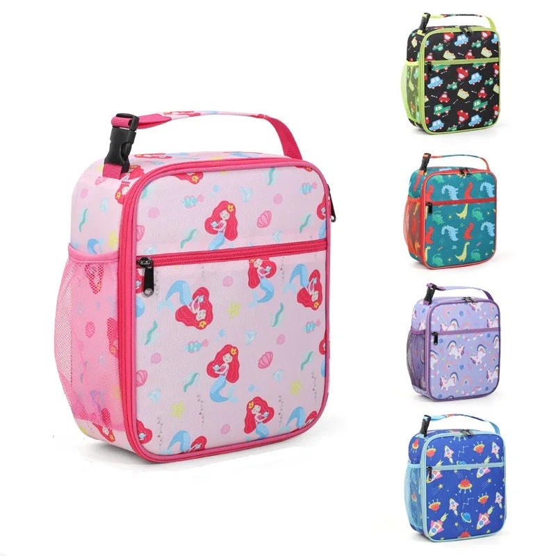 Durable Oxford Unicorn Purple Lunch Bag for School Girls Food Packaging Cooler Bag with Lunch Box Bolsa De Almuerzo