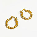 Luxury Stainless Steel 18K Gold Crystal Rhinestone Geometric Classic Huggie Hoop Earrings for Party Wedding Gift Engagement