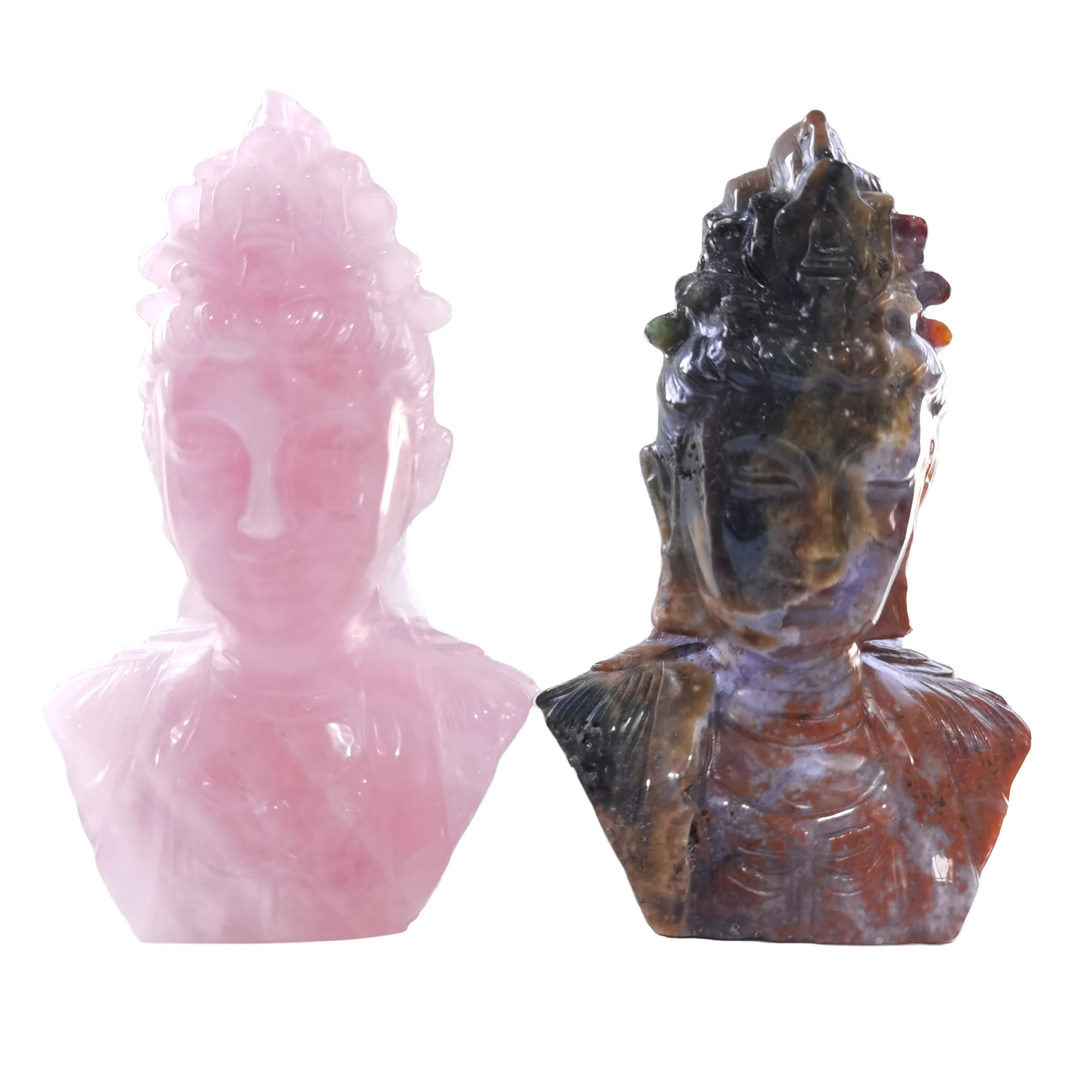 Crystal Buddha Wholesale Crystal Stone Hand Carved Rose Quartz Buddha Crystal Carving for Gift