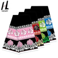 Guam New Design Black Background Pink Rose Printed Polyester Fabric for Micronesia Skirt