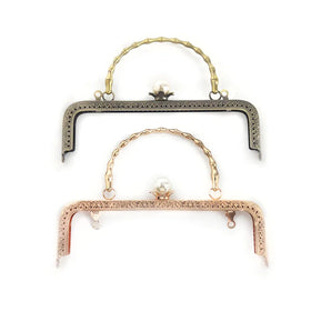 Deepeel BS265 20cm Handbag Accessories Pearl Kiss Lock Clutch Purse Decoration Handle Bag Frames