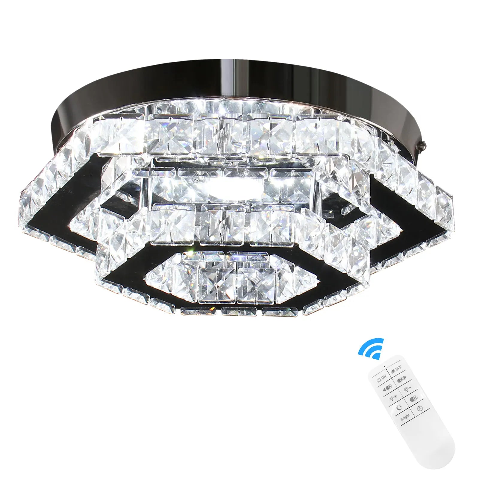 Modern Luxury Round LED Ceiling Light with Adjustable CCT for Home Warm White Remote Control for Living Room