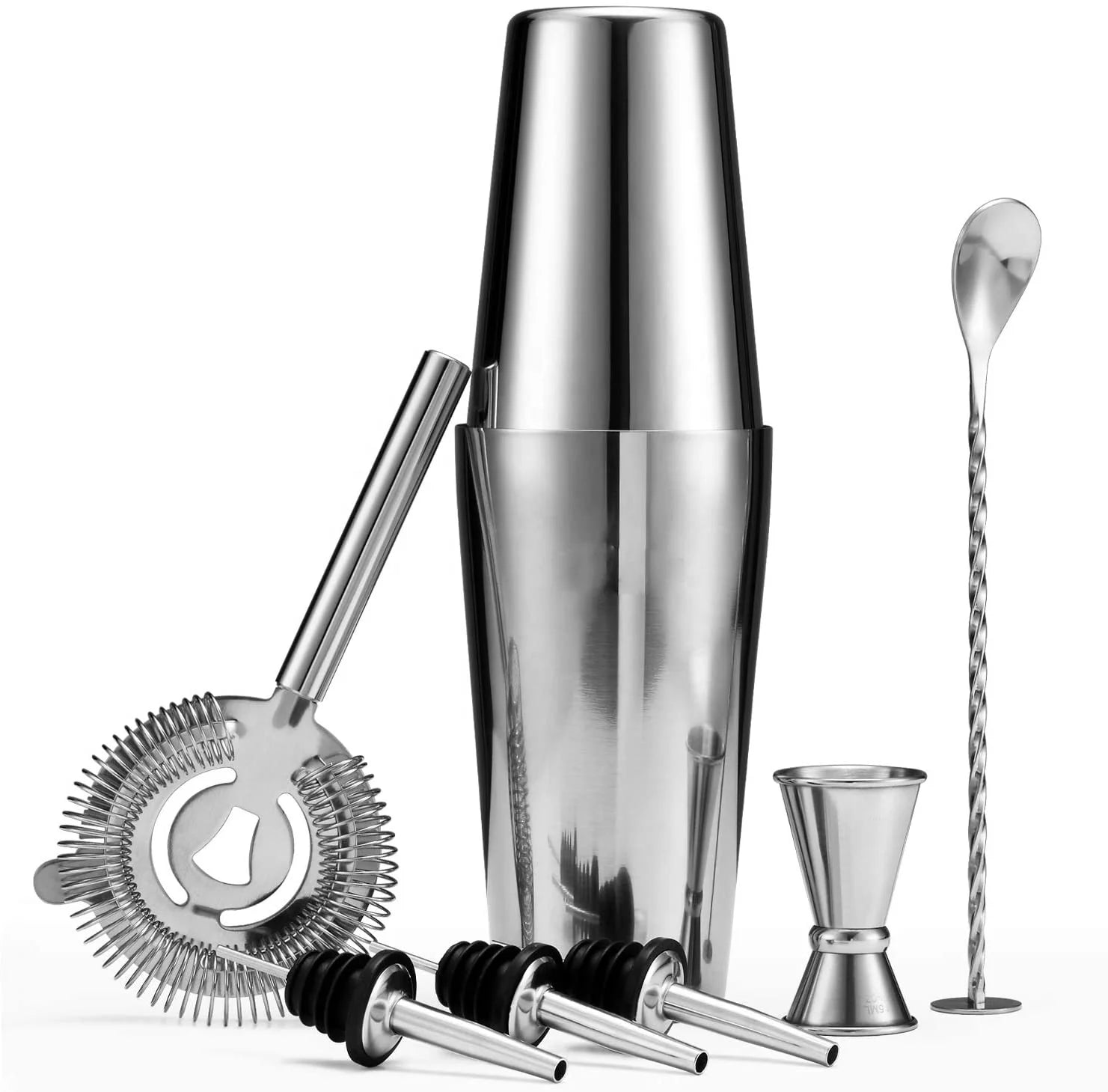 Camol Factory 8-Piece Professional Bartender Kit Stainless Steel Boston Shaker Accessories Mixology Bartending Kit Metal