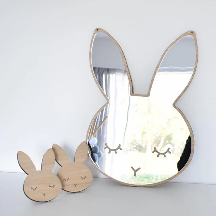 New Home Decor Cartoon Wood Acrylic Decorative Mirror Wall Art for Children Room