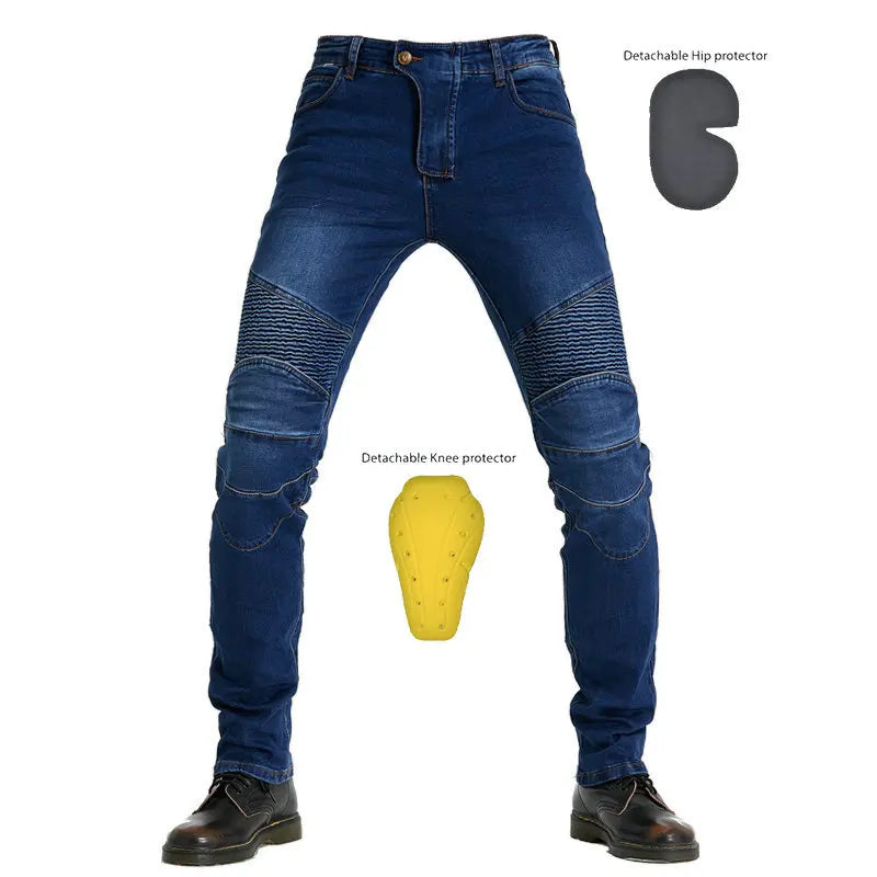 Unisex Racing Motocross Jeans Outdoor Biker Pants Small Legs Fall Resistant Denim Jacket Men Women Motorcycle