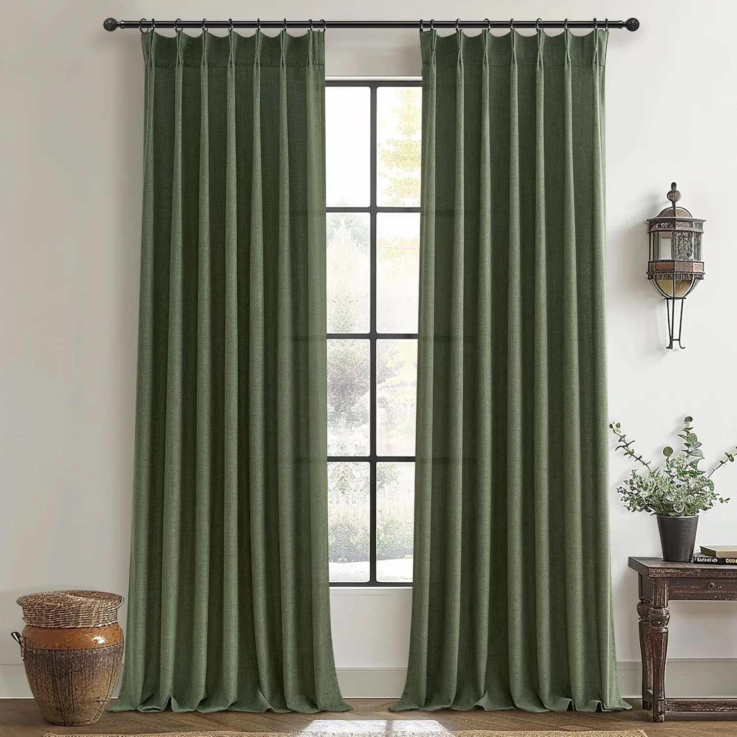 DaiRui American Style Ombre Gradient Linen Sheer Curtains Light Filtering Grommet Top Privacy Voile Panels for Living Room