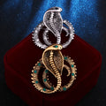 Hot Selling Personality Mens Suit Accessories Trend Diamond Cobra Snake Brooch Wholesale