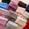 Solid Multi Color Angora Rabbit Warm Winter Soft Crew Ladies High Quality Wool Slouch Socks
