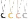 18K Gold Plated Arabic Necklace with New Design Moon Engraving  Stainless Steel Link Chain