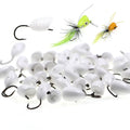 Hard Foam Head Hook Pieced Hole White Plain DIY Popper Topwater Floating Fly Fishing Tying Materials Flies Lures