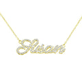 Qiuhan Dropshipping Customized Micro-Inlaid Zircon Letters Necklace Clavicle Matte Gold Custom Name Necklace