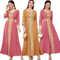 Dubai Abaya Eid Solid Colour Embroidery Kaftan Moroccan Design Kaftan 2023