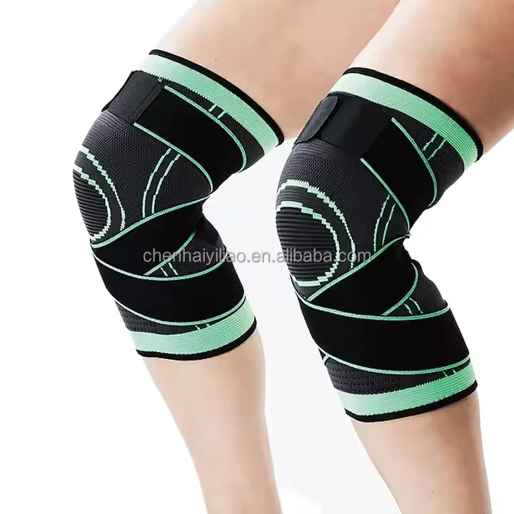 Professional Nylon Spandex Knee Sleeve Flexible Football & Basketball Protective Knee Pad with Removable & Adjustable Straps