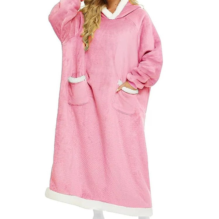Wearable Blanket Hoodie Oversized Sherpa Hooded Blanket Sweatshirt Adult Comfy Sweatshirt Blanket Hoodie