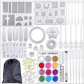 94pcs/set Diy Rhinestone Glue Jewelry Mold Craft Making Silicone Casting Molds With Drill for Jewelry Bracelet Pendant