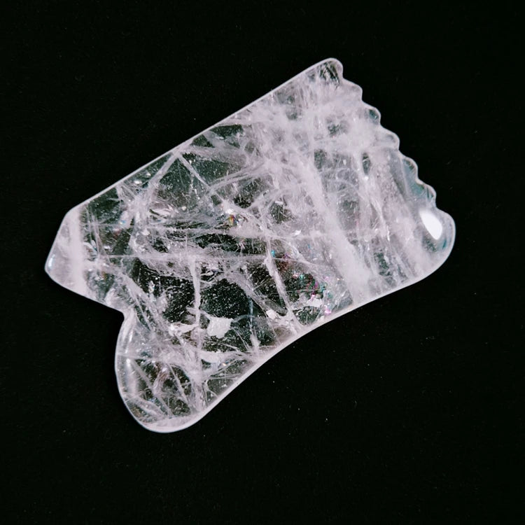 DIY Factory Price Natural Hand Made Clear Quartz Gua Sha Customized