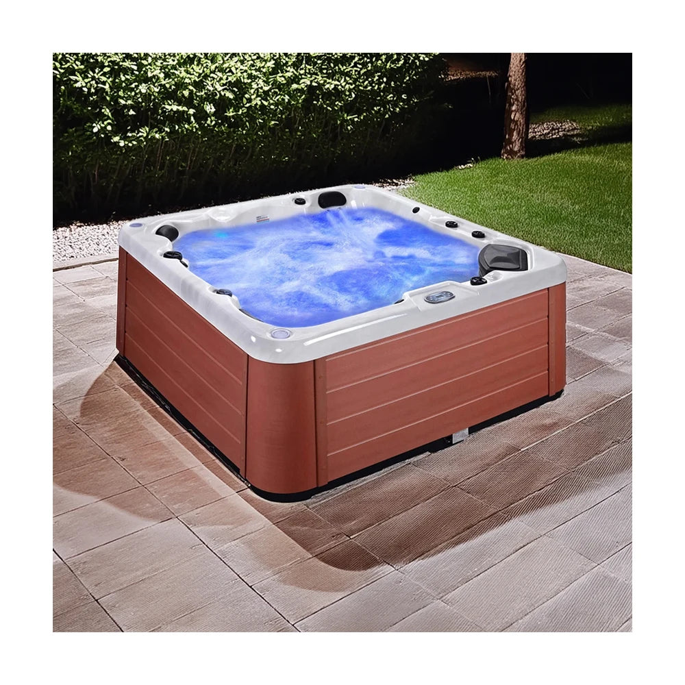 Sunrans 5-Person Acrylic Balboa Hot Tub with 58 Jets Eco-Friendly Massage Outdoor for Spa Modern Design on Sale
