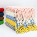 WD-D03 Thickened Long Wool Scarf Winter Shawl 300g 85% Wool +15% Nylon Thin Style Luxury Women Adult Solid WH