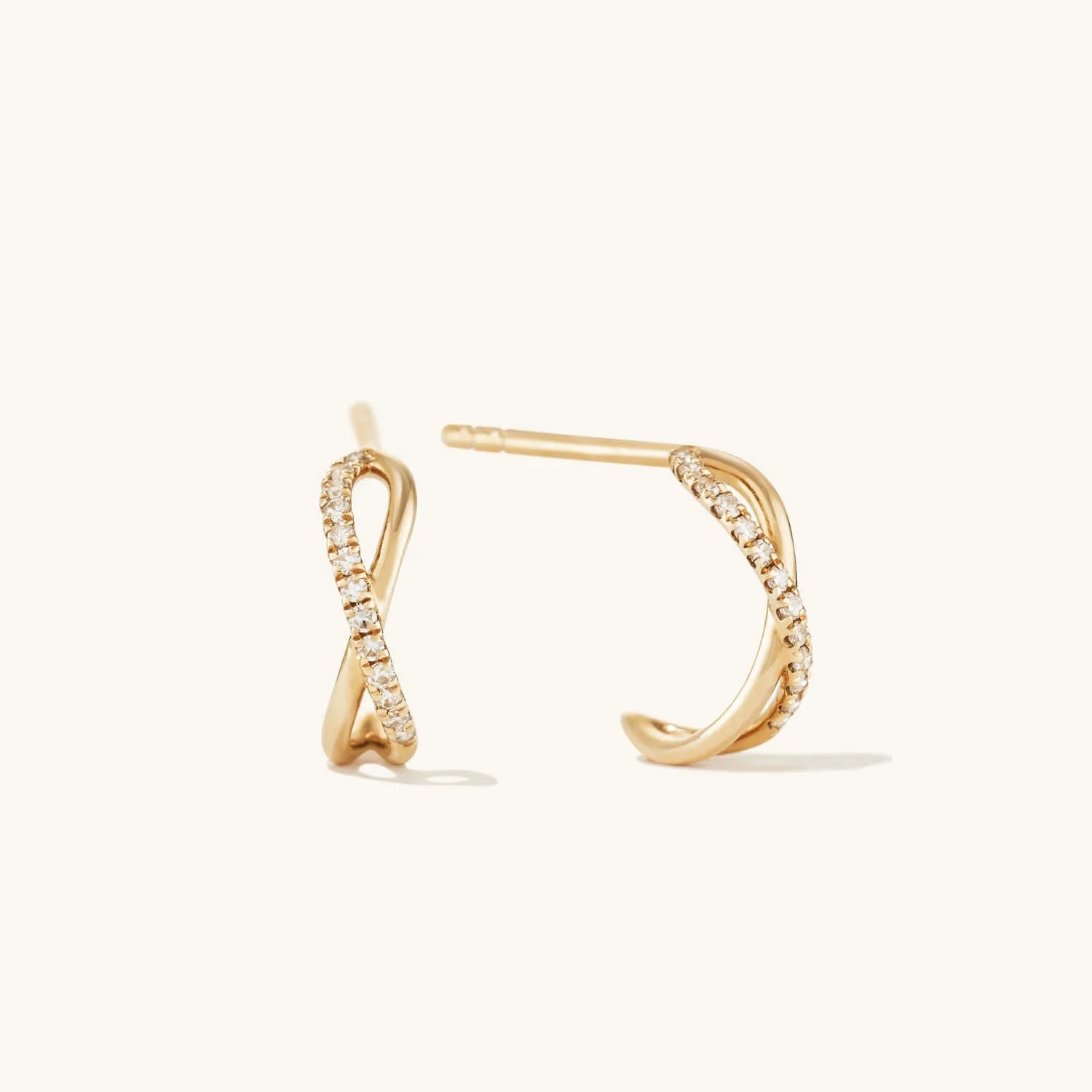 LOZRUNVE Custom 925 Silver Jewelry Cubic Zirconia Cross Overcross Knot X Huggie Hoop Stud Earring