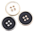 Four Eyes Gold and SIL Thin Edged Drop Oil Small Alloy Metal Button Shirt Suit Trousers Decorative Accessories Garment Buttons