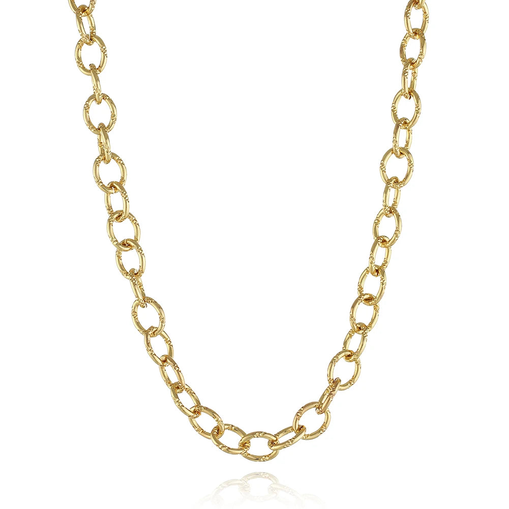 Wholesale 18k Gold Geometric Chain Choker Necklace Customizable Classic Link Chain Jewelry with Copper Material