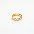Non Tarnish & Waterproof Flower Shape Stainless Steel Ring for Women 18k Gold Plated Jewelry