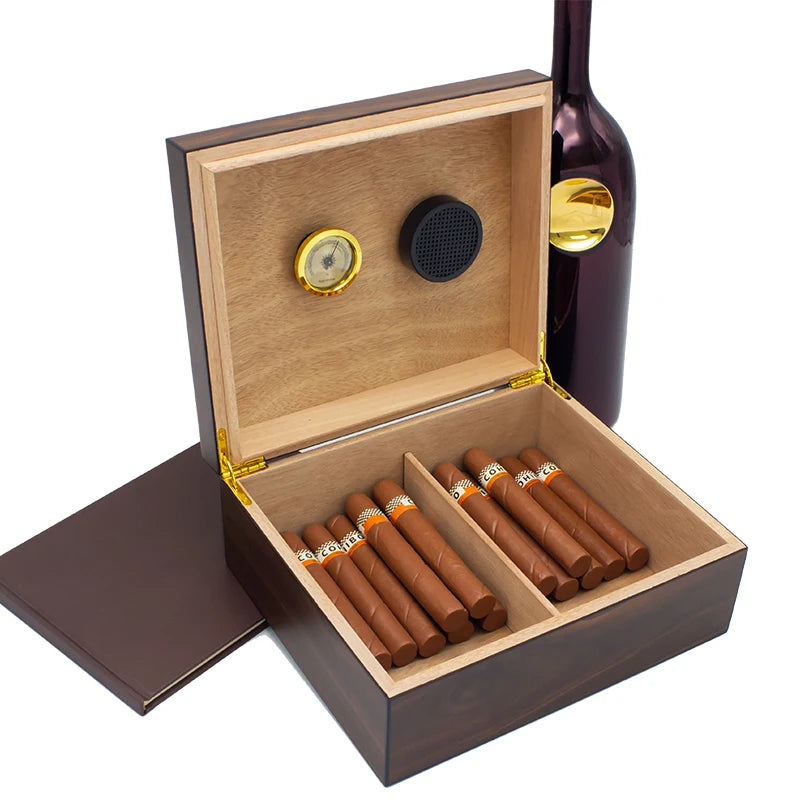 Manufacturer Customized Logo Wholesale Handmade Wholesale Wood Humidor Cigar Storage Cases Wooden Cigar Boxes