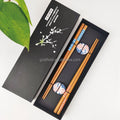 New Product Reusable Sushi Chopsticks Bamboo Chopsticks with Ceramic Chopstick Holder Gift Set Box