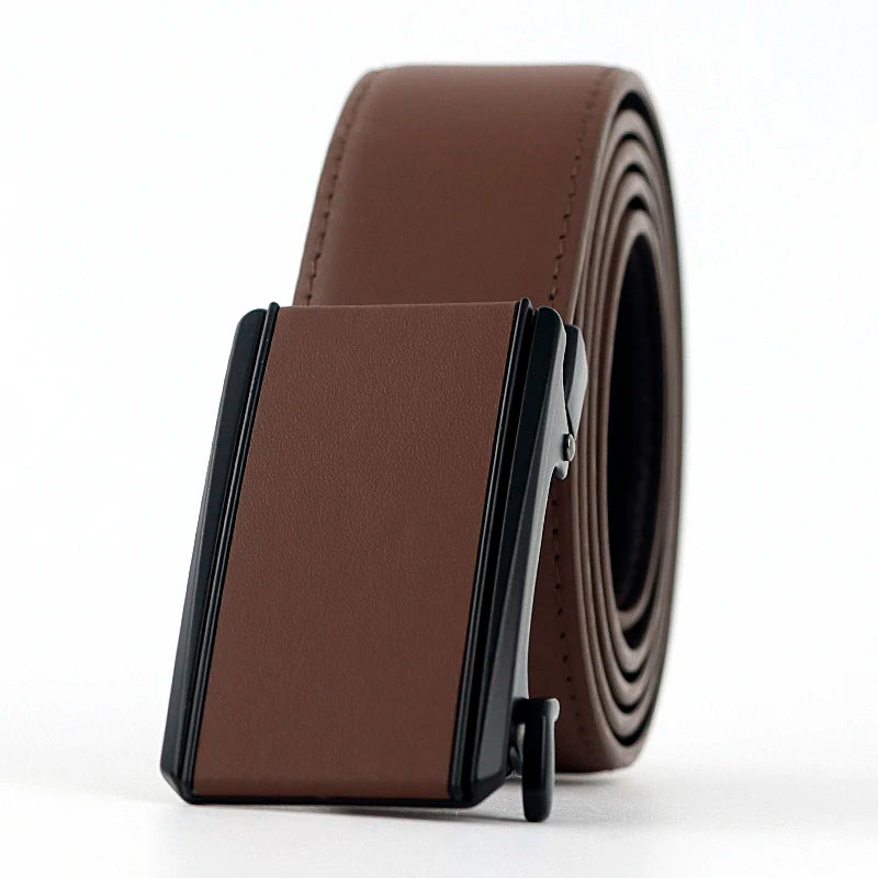 Mens Elegant Genuine Leather Belt Customizable Automatic Genuine Leather Mens Belt Suitable for Casual Business Pants