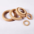 Beech Round Unfinished Wooden Napkin Ring Solid Wood Circles  Hoop Pendant Connectors Plant Hanger Wood Rings Hoops for Craft