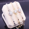 Women's Adjustable Bangles Diamond Zircon Alloy 18K Gold Plated Rose Gold Bracelet Luxury Trendy Fashion Jewelry Best Gift