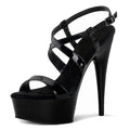 New pole dance high heels 15cm strip dance shoes Club leaky toe platform large dance shoes women's High Heels Sandals