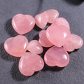 HZ Natural Crystals New 25mm Rose Quartz Crystal Heart Gemstonelove Heart Shaped Stone Earring Necklace Accessories Natural Crystal Hear