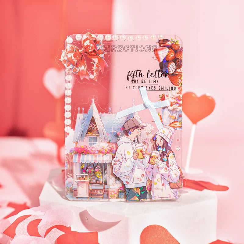 15 Sheets/Pack Shell Light PET Sticker Pack Romantic Confessions Series Valentine's Day Theme Materials Decoration 6