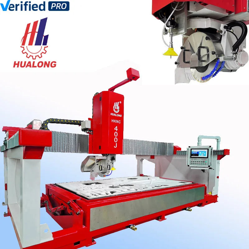 HUALONG Stone Machinery HKNC-400J Italian Cnc 5 Axis Sawjet Marble Countertop Water Jet Granite Bridge Saw Cutting Machine