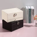 Custom Logo Luxury Large Jewelry Drawer Box PU Leather Big Ring Earring Necklace Bracelet Jewellery Storage Organizer Gift Case