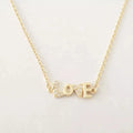 LOZRUNVE 925 Silver 18k Gold Sweet Love Word Station Necklace Women
