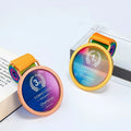 New Arrival Personalized Glass Round Metal Medal Cup Crystal Kids Race Sports Marathon 1st 2nd 3rd Medals Souvenirs