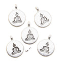 Antique Silver Inspirational Jewelry Yoga Pendant Buddha Charms Yoga Om Lotus Sitting Charms