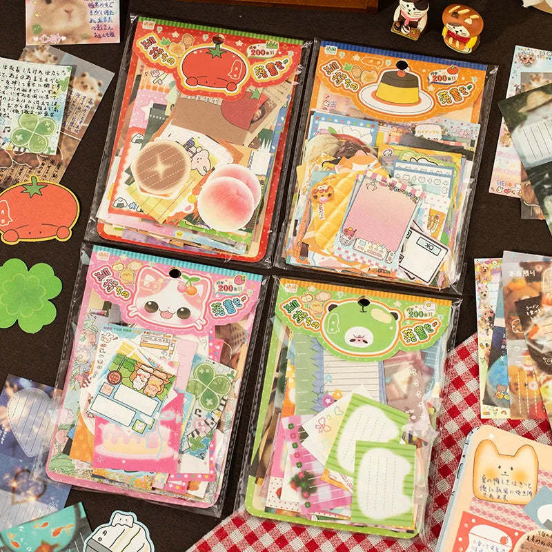 200 Sheets Per Pack of Note Pad Material Package Mood Doodle Series Ancient Morning Style Hundred Handbook Bottoming