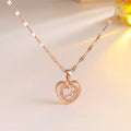 Wholesale New Fashion Jewelry Dynamic Titanium Steel 18k Gold Plated Love Zircon Heart Pendent Necklaces