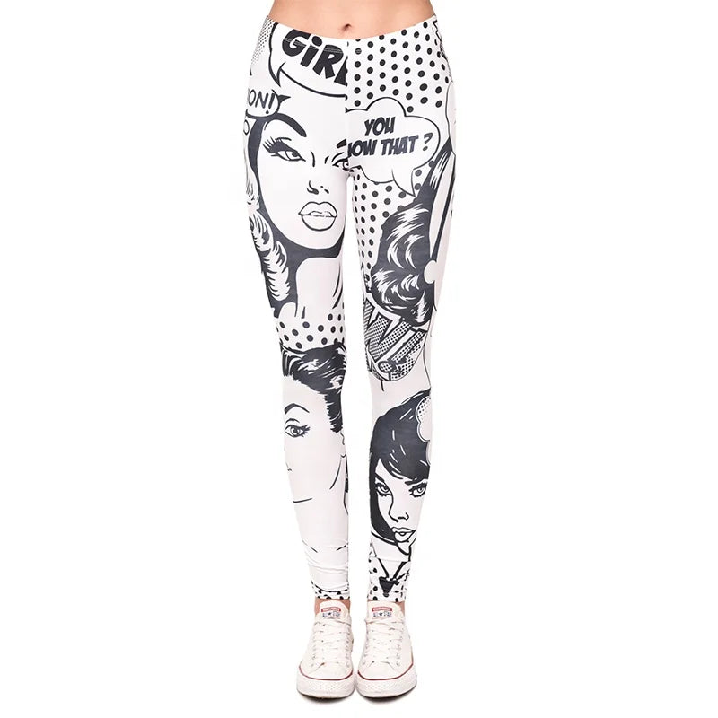 Dropshipping Custom Butter Soft Women Leggings Comics Girls Elastic Leggings for Women