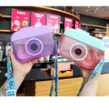 2024 Ins Cute Girl Design Wind Net Red Shoulder Bag Chains Ins Women's Water Cup Straw Plastic Juice Cup Heart Leak-Proof Camera
