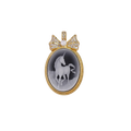 Heizun Unicon Pregasus Carved Agate Freshwater Pearl Pendant Bowknot Zicrons S925 Silver Cute Necklace for Weddings Parties