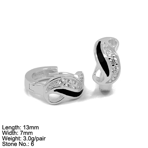 Good Quality Sterling 925 Silver Hoop Earrings Enamel Stud Earring Jewelry