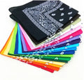 Multi-Purpose Polyester Paisley Cowboy Bandanas Square Hip Hop Outdoor Riding Wholesale Paisley Print Head Wrap Scarf Wristband