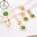 24K Gold Plated African Stainless Steel Jewelry Love Cute Geometric African Gemstone Designer Bracelet Designer Sets