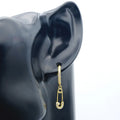 Wholesale Genuine Silver Earrings Fashion Jewelry Huggie Hoop Earring with Paper Clip Charm for Women